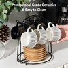 LUKA Ceramic Coffee Espresso Cups with Saucers Set with Metal