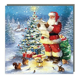 5 Santa Claus Checking his List Christmas Cards – Rainbow Trust Charity Cards