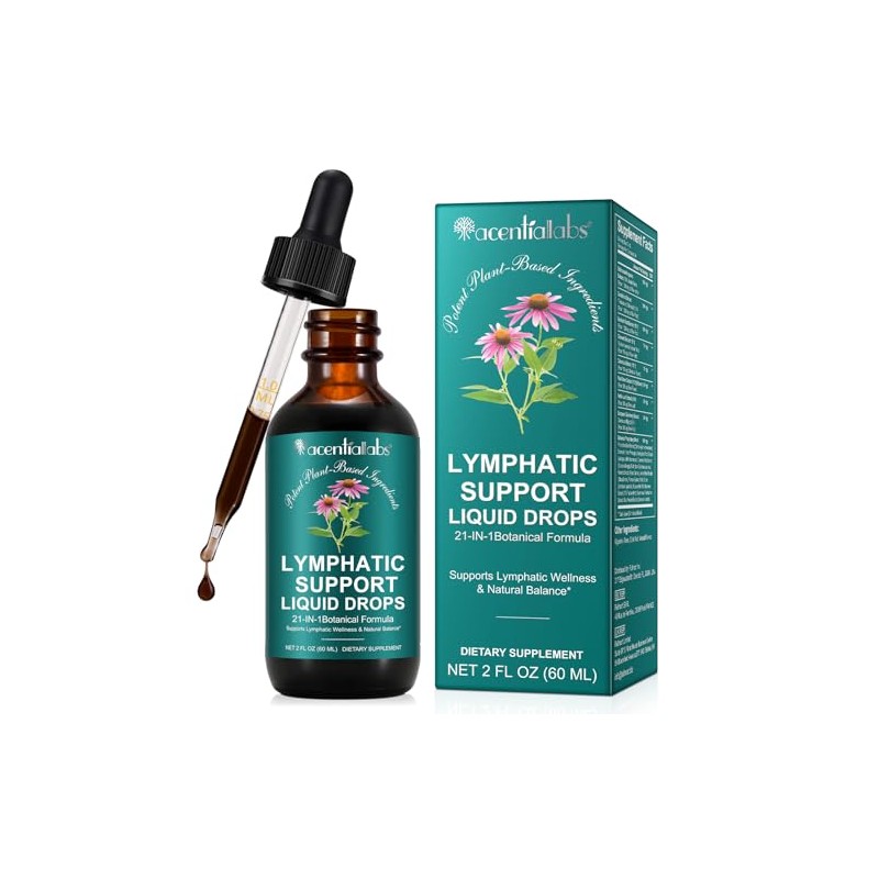 Lymphatic Drainage Drops,21-in-1 Herbal Formula for Liposomal Lymphatic Support &