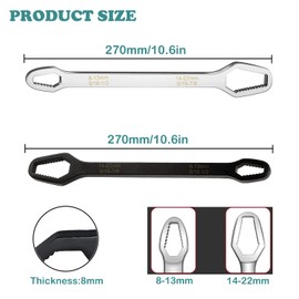 KEWAYO 8-22mm Universal Torx Wrench Set, Double-Ended Self-Tightening Adjustable Wrench Tools (2pcs)