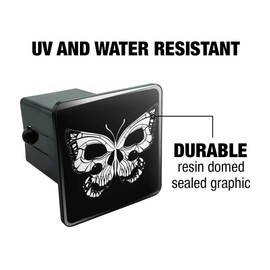 GRAPHICS & MORE Butterfly Skull Insect Tow Trailer Hitch Cover Plug Insert
