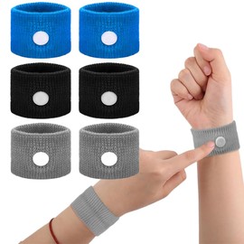 CULEO 6-teiliges Armband gegen Reisekrankheit, Armband gegen Seekrankheit im Auto, Armband gegen Seekrankheit bei Sport oder Morgenübelkeit (Schwarz, Grau, Blau)