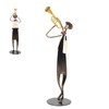 Trumpet Player Figurine Modern Abstract Handcrafted Metal Musician Sculpture for