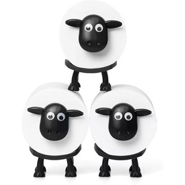 Sheep Toilet Paper Holder - Funny Free-Standing Bathroom Tissue Roll Stand with Cute Sheep Design -Designed for Bathroom or Guest Room Decor, Adds a Whimsical Touch - Set of 3