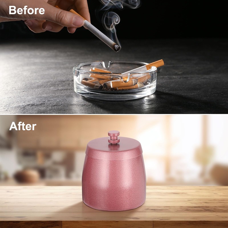 QUARKZMAN Ashtray with Lid, Stainless Steel Windproof Ashtray for Home,