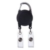 Yo-yo ID Card Holder Black with Carabiner Hook [Pack of