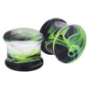 Qmcandy 2pcs 00g Glass Green Nest of Waves Saddle Ear