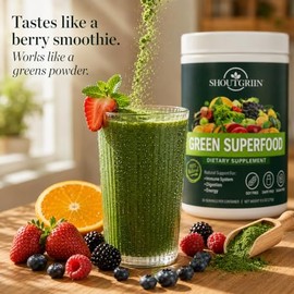 SHOUTGRIIN Primal Greens Superfood Powder Polvo Verde Definitivo Para Un Rendimiento Atlético, Más Allá De Los Verdes Ordinarios, Mezcla De Vegetales 