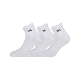 FILA Quarter Socks Unisex 3 Pairs - Short Socks, Sport, Logo Waistband, Plain, 35-46