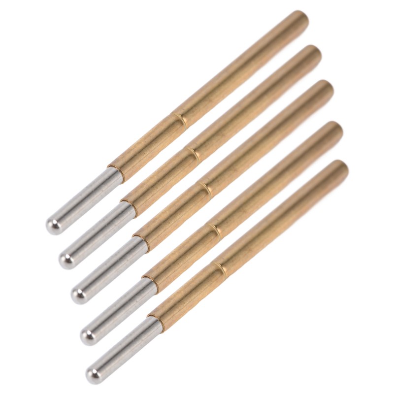 100PCS Spring Test Contact Probes Brass Stainless Steel Round Head