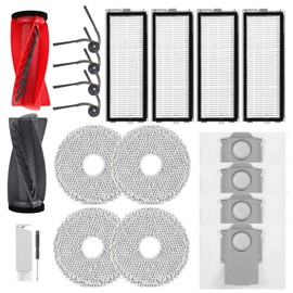 YYDSLEE YYDSLEE Zubeh?r f??r Roborock Qrevo Curv/Qrevo Curv S5X/Qrevo Edge/Qrevo Edge S5A Saugroboter, 1 Hauptb??rste 4 Seitenb??rsten 4 Staubbeutel 4 Wischt??cher 4 HEPA Filter Ersatzteile Zubeh?rset 20 St??ck