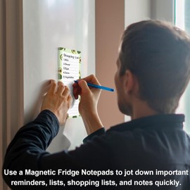 4 Pack Magnetic Notepads for Refrigerator, Grocery List Magnet Pad for Fridge, Fruit Design Magnetic Grocery List Pad for Fridge, Full Magnet Back Shopping Lists, 50 Sheets Per Note Pads (Style 1)