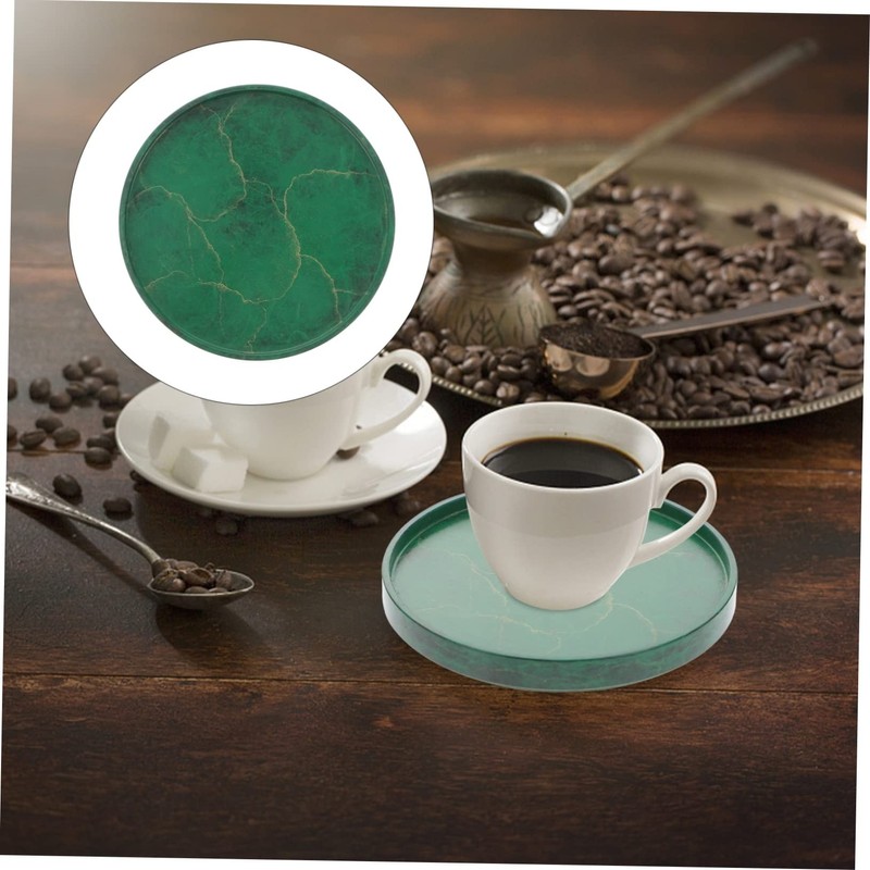 Mobestech Brass Coasters for Drinks Round Heat Resistant Coasters Protect