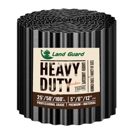 Land Guard Corrugated Garden Edging Border, 6"×25' Landscape Paver Edging, Tall Landscape Edging, Fence for Garden, Flower Bed, Lawn and Landscape Edging (Black)