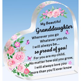 TTOVEN Granddaughter Gifts,Granddaughter Plaque,Granddaughter Birthday Gifts,Granddaughter Wedding Gifts Christmas Mothers Day Gifts from Grandma Grandad