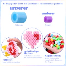 Fontien Ironing Beads 10 mm Ironing Beads Set Large 700 Pieces Beads 7 Colours Craft Gifts Children Creative Craft Fun for Easter Party Birthday