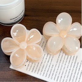 2PCS Pink Flower Hair Clips Hawaii Hair Claw Clips for Women Non-Slip Pink Acrylic Hairpins Large Claws Clip for Thick Thin Floral Jaw Claw for Hawaii Supplies Tropical Flower Hair Accessories