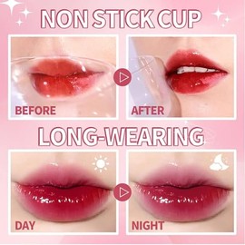 Eakroo Juego de tintes de labios de 10 colores, brillo de labios coreano para mujeres, tinte de labios coreano hidratante, tinte labial de larga durac