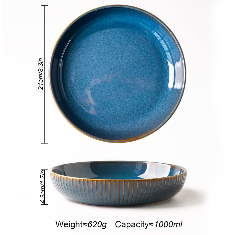 CSYY 4 Pcs Pasta Bowls 35 Ounces, 8.5 Inch Porcelain