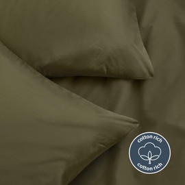 Silentnight Washed Cotton Rich Pillowcase Pair - Soft & Comfortable Touch - Stylish Modern Linen-Look 2 Pack Pillow Cover - Breathable Cotton and Polyester Fabric Retain Shape and Colour, Sage Green