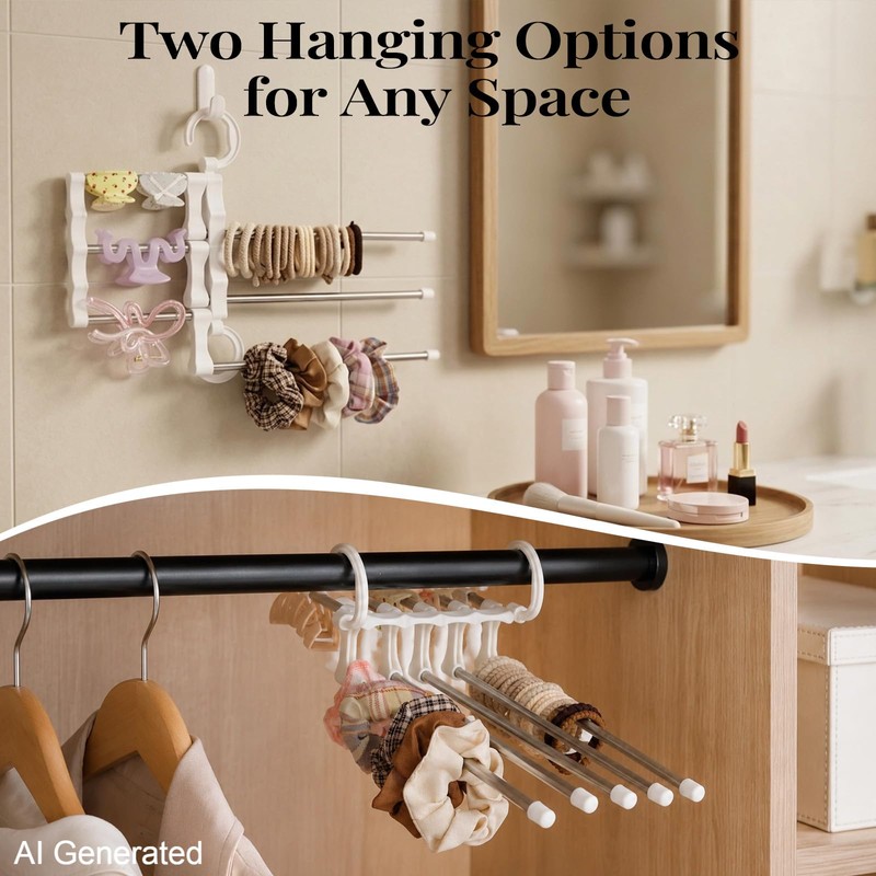 Stainless Steel Scrunchie Holder, Hair Tie Organizer for Girls,2pcs