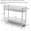 Household Essentials Narrow Sliding Cabinet Organizer, Two Tier Chrome Organizer,