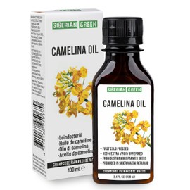 Siberian Camelina Oil | 100% Natural Cold Pressed 100ml | Unrefined Raw No-GMO Vegan | Exclusive Omega-3 Food Grade