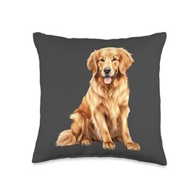 Golden Retriever Dog Throw Pillow