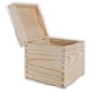 Small Square Cube Wooden Box with Lid | 13 x