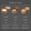 KITCHENDAO Bamboo Salt Cellar Bowl Box Container with Built-in Spoon,