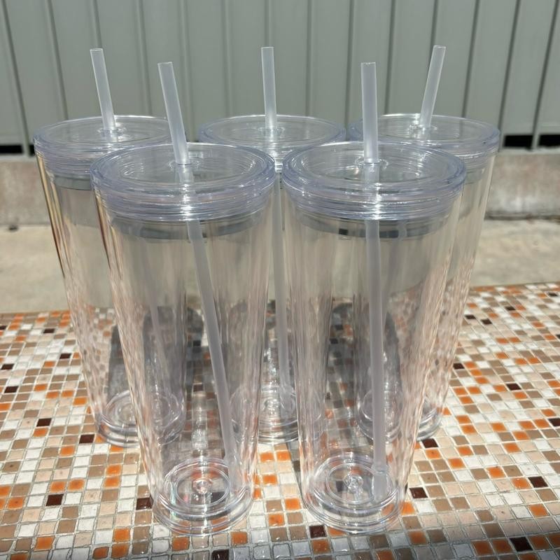 24oz Acrylic double walled snow-globe 5pk Drinkware