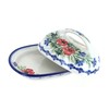 Blue Rose Polish Pottery Cherry Red Bouquet Butter Dish