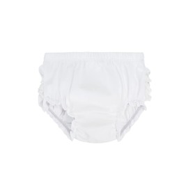 Century Star Toddler Girls Panties Diapers Cover for Baby Girls Toddler Kids Ruffle Panties Girl's Cotton Shorts White/White 6-12 Months