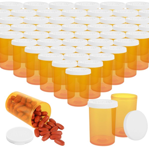 DAJAVE 100 Pack Empty Pill Bottles with Cap, 20 Dram