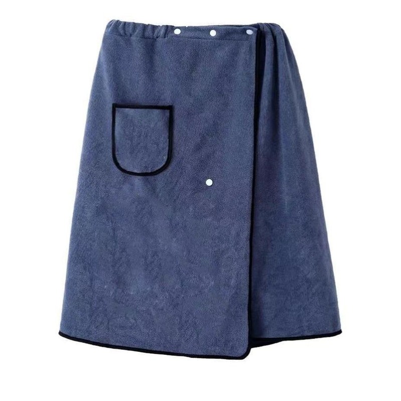 Holajoy Men's Fall Towel Wrap Fleece Bath Towel Elastic Waistband