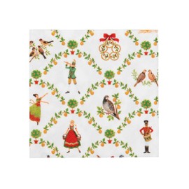 Caspari On The Twelfth Day Cocktail Napkins - includes 20 Cocktail Napkins