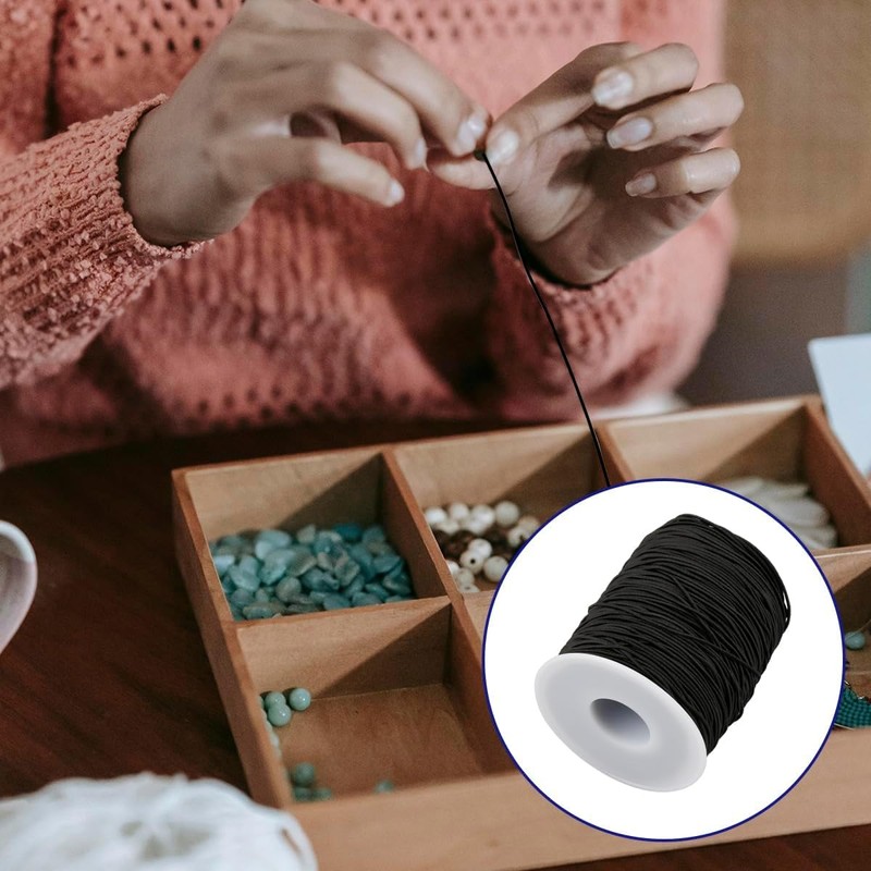 Bead Cord Crystal Elastic Stretchy Bracelet String, 2Pcs Elastic String