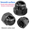 Qrity 20 Pcs Acorn Cap Nuts, M3 Black Carbon Steel