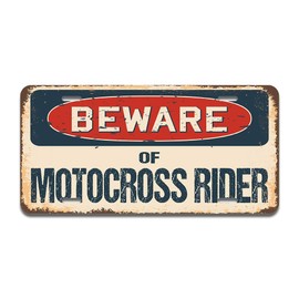 SignMission Beware of Motocross Rider Aluminum License Plate | License Plate 12" X 6" Fits Any Car, Truck, SUV, RV, or Trailer | Made in The USA