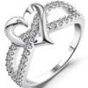 Jude Jewelers Silver Plated Heart Shape Split Shank Ring Promise