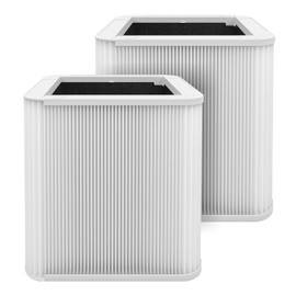 2 Pack 211+ Replacement Filter Compatible with Blue Pure 211+ Air Cleaner Purifier, 2 Stage Filtration System of Foldable Particle Activated Carbon Filter and H13 True HEPA Filter