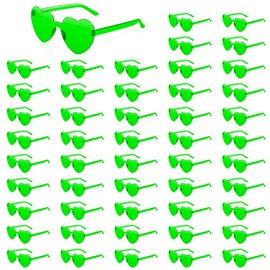 SUNYIWJIE St.Patrick's Day Shamrock Sunglasses Irish Green Heart Shaped Glasses Saint Patricks Accessories Party Favor Supply (50)