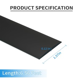 Greymond Floor Transition Strip Cover Strips, Self Adhesive Vinyl Flooring Transitions Divider for Carpet,Threshold,Floor Tiles and Gaps, 6.56FTx1.57in(Black)