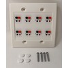 RiteAV 8 Port Speaker Jack Dual Gang Wall Plate for