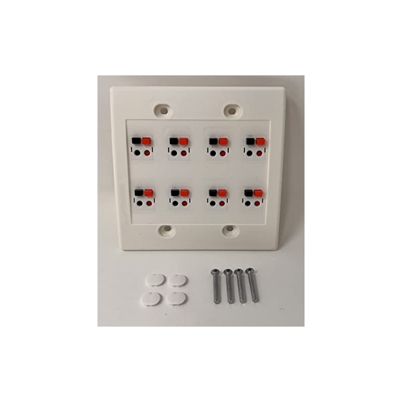 RiteAV 8 Port Speaker Jack Dual Gang Wall Plate for