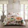 Bebejan Antique Flowers Ivory 5 Piece Reversible Comforter Set in