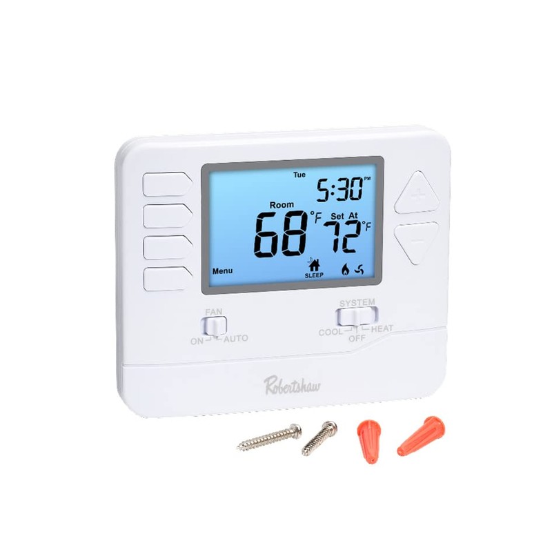 Robertshaw RS9110 Pro Series 5-1-1 Programmable Thermostat, White, 1 Heat