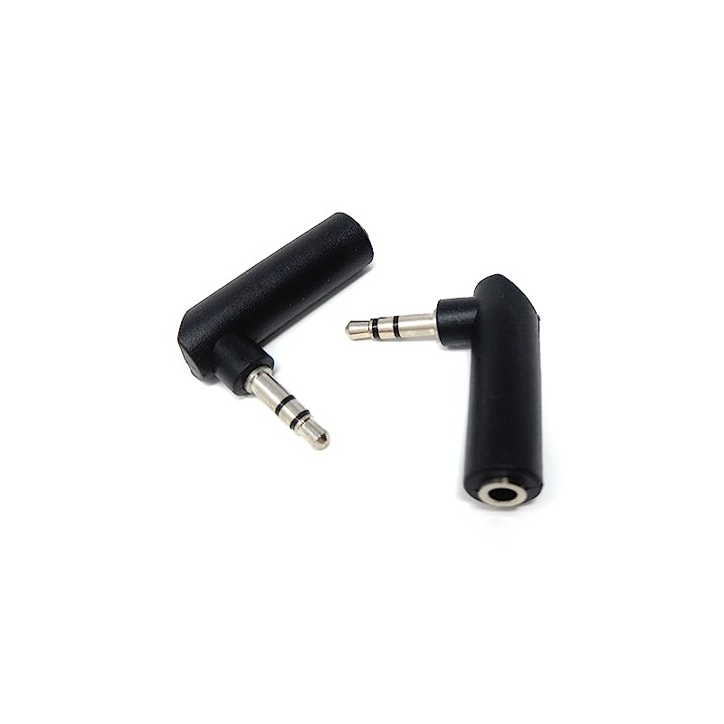 DRUT 2pcs 3.5mm Stereo Jack to 3.5mm Jack Socket Right