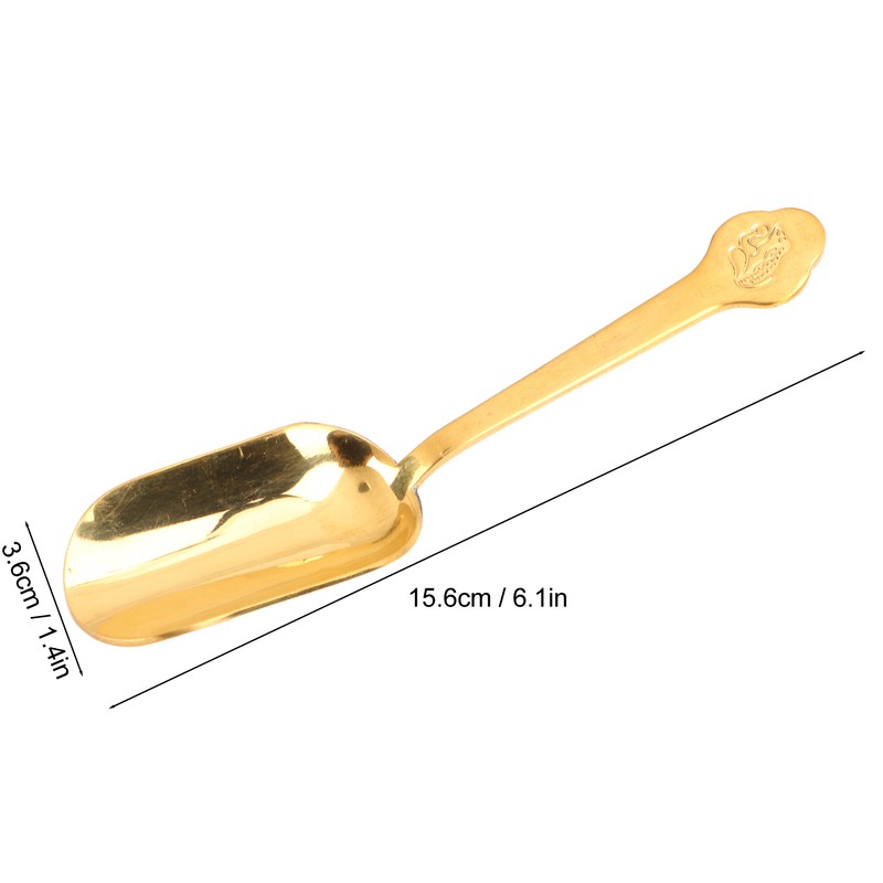 Brass Tea Spoons Long Handle Thicken Toads Pattern Rust Resistant
