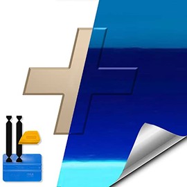 VViViD XPO Blue Gloss Chrome Chevy Bowtie Logo Wrap Kit (2 Rolls (11.8 Inch x 4 Inch))